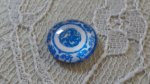 round glass cabochon 12mm blue flower 029 