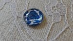 round glass cabochon 12mm blue flower 017 