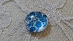 glass cabochon 12mm blue flower 001 