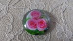 round glass cabochon 20mm flower 01-024 