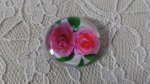 round glass cabochon 20mm flower 01-023 