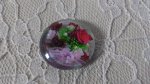 round glass cabochon 20mm flower 01-020 