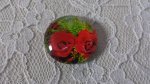 round glass cabochon 20mm flower 01-019 