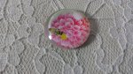 round glass cabochon 20mm flower 01-018 