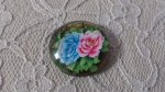 round glass cabochon 20mm flower 01-016 