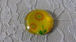 round glass cabochon 20mm flower 01-012 