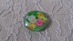 round glass cabochon 20mm flower 01-007 