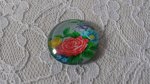 round glass cabochon 20mm flower 01-005 