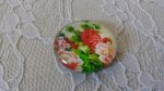 round glass cabochon 25mm flower 01-040 