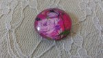 round glass cabochon 25mm flower 01-034 