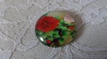 round glass cabochon 25mm flower 01-033 