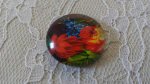 round glass cabochon 25mm flower 01-031 