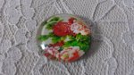 round glass cabochon 25mm flower 01-021 