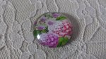 round glass cabochon 25mm flower 01-011 