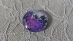 round glass cabochon 25mm flower 01-010 