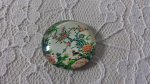 round glass cabochon 25mm flower 01-006 