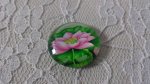 round glass cabochon 25mm flower 01-003 