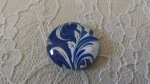 round glass cabochon 25mm flower 042 