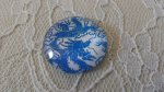 round glass cabochon 25mm flower 038 