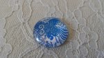 round glass cabochon 25mm flower 033 