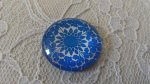 round glass cabochon 25mm flower 027 