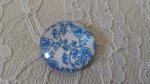 round glass cabochon 25mm flower 014 