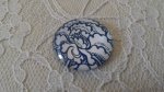 round glass cabochon 25mm flower 013 