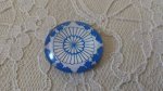 round glass cabochon 25mm flower 011 