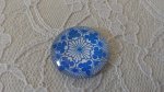 round glass cabochon 25mm flower 005 