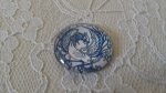 round glass cabochon 25mm flower 003 