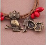 set of 5 bronze metal owl charms-01 Owl Pendant 