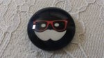 round glass cabochon 25mm moustache 044 