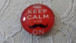 round glass cabochon 25mm mustache 043 