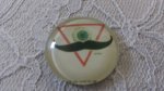 round glass cabochon 25mm mustache 041 