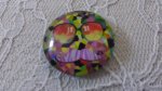 round glass cabochon 25mm moustache 040 