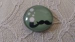 round glass cabochon 25mm mustache 035 