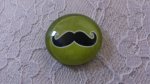 round glass cabochon 25mm mustache 034 