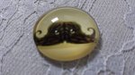 round glass cabochon 25mm mustache 032 