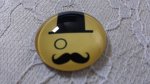 round glass cabochon 25mm mustache 023 