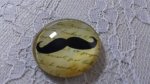 round glass cabochon 25mm moustache 020 