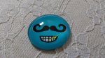 round glass cabochon 25mm moustache 019 