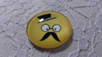 round glass cabochon 25mm moustache 016 