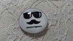 round glass cabochon 25mm moustache 013 