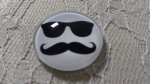 round glass cabochon 25mm moustache 012 