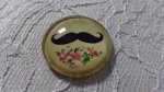 round glass cabochon 25mm moustache 011 