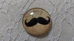 round glass cabochon 25mm moustache 005 