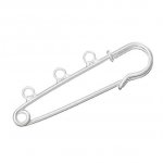 Support Brooch Pin Silver plated 3 rings 50x15 mm N°002-par1 