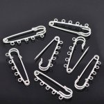 Set of 30 Silver Nurse Pin Holders 5 rings 50x15 mm N°001