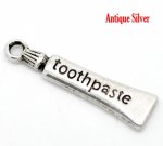 Toothpaste Tube Silver Charm
