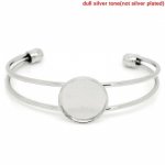 1 Bracelet support round cabochon + 1 glass cabochon 18 mm N°01